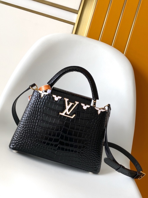 Louis Vuitton Capucines BB Black Alligator Leather Top Handle Crossbody Bag 1 Louis Vuitton Capucines BB Black Alligator Leather Top Handle Crossbody Bag