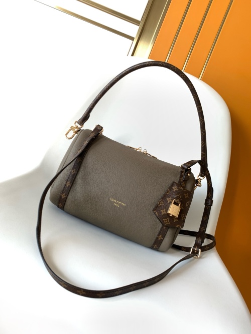 Louis Vuitton Express Small Handbag, Top-Handle, Premium Leather, Gray 1 Louis Vuitton Express Small Handbag, Top-Handle, Premium Leather, Gray