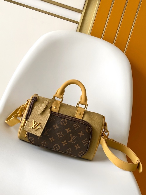 Louis Vuitton Keepall Bandouliere 25: Monogram Canvas & Leather Satchel Bag 1 Louis Vuitton Keepall Bandouliere 25: Monogram Canvas & Leather Satchel Bag