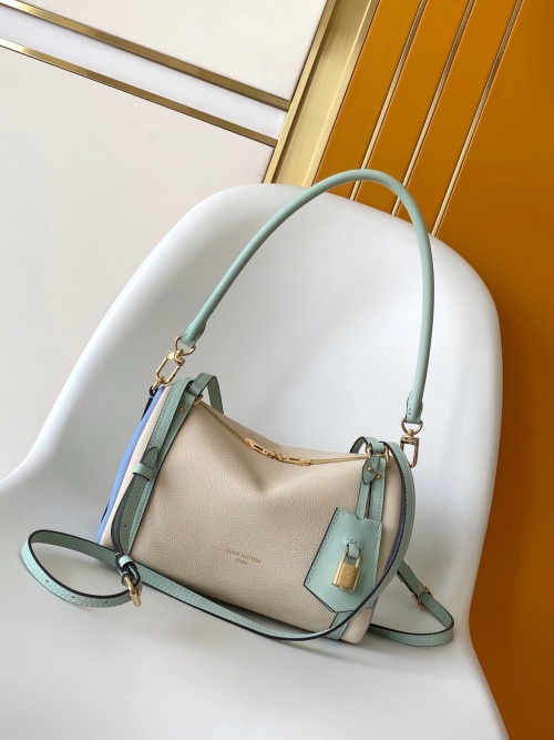 Louis Vuitton Express Small Handbag Ivory Leather with Mint Green Trim 1 Louis Vuitton Express Small Handbag Ivory Leather with Mint Green Trim