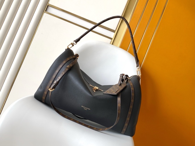 Louis Vuitton Express Travel Large Handbag - Black Leather & Monogram Canvas 1 Louis Vuitton Express Travel Large Handbag - Black Leather & Monogram Canvas