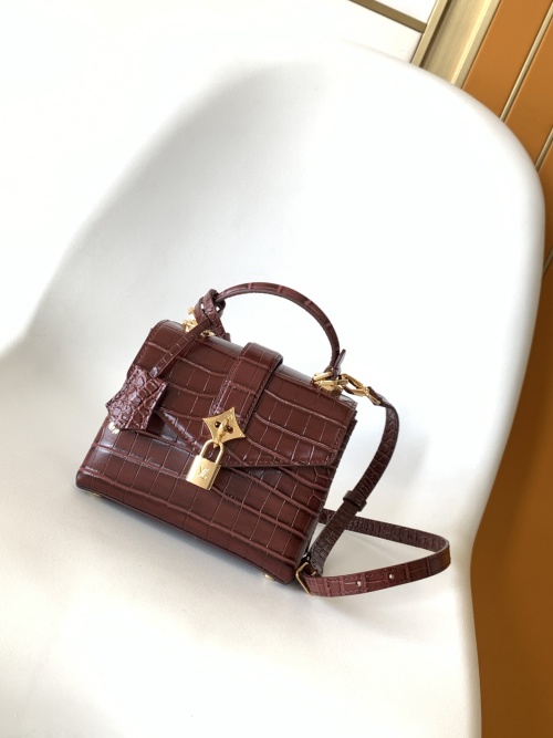 Louis Vuitton Rose des Vents Small Crocodile Embossed Leather Handbag