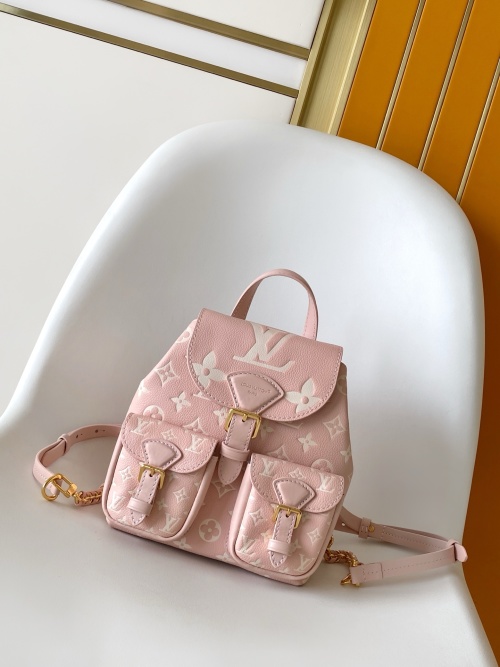 Louis Vuitton Monogram Empreinte Leather Backup Backpack - Pink 1 Louis Vuitton Monogram Empreinte Leather Backup Backpack - Pink