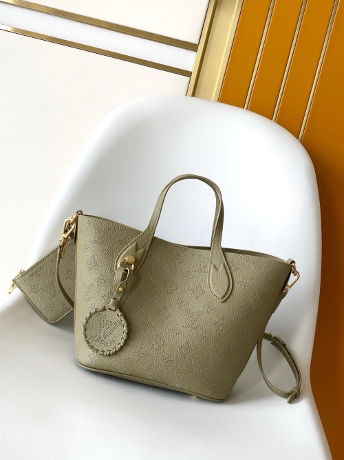 Blossom Small Handbag in Khaki Green Perforated Leather with Removable Pouch 1 Blossom Small Handbag in Khaki Green Perforated Leather with Removable Pouch