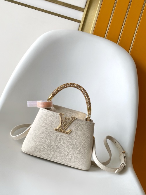 Louis Vuitton Capucines Mini: Taurillon Leather, Rhinestone Embellishments 1 Louis Vuitton Capucines Mini: Taurillon Leather, Rhinestone Embellishments