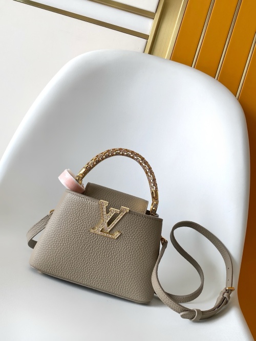 Louis Vuitton Capucines Mini Taurillon Leather Bag with Rhinestone Handle 1 Louis Vuitton Capucines Mini Taurillon Leather Bag with Rhinestone Handle