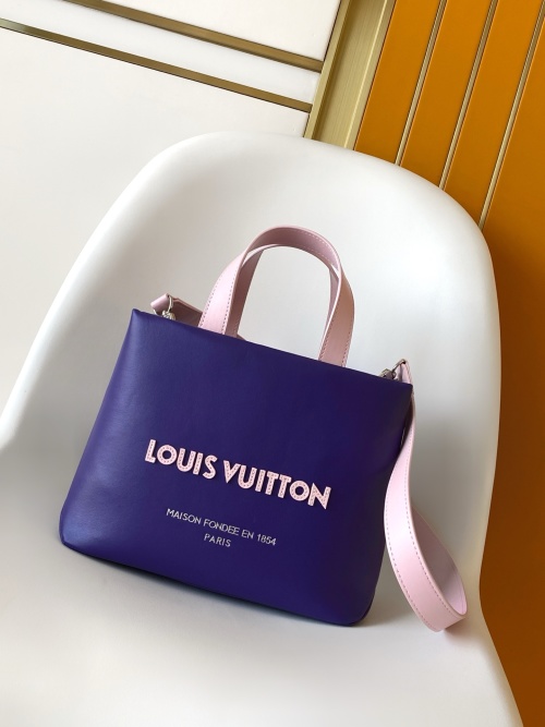 Louis Vuitton Shopper Bag Medium Purple Leather with Pink Trim 25x19x11cm 1 Louis Vuitton Shopper Bag Medium Purple Leather with Pink Trim 25x19x11cm