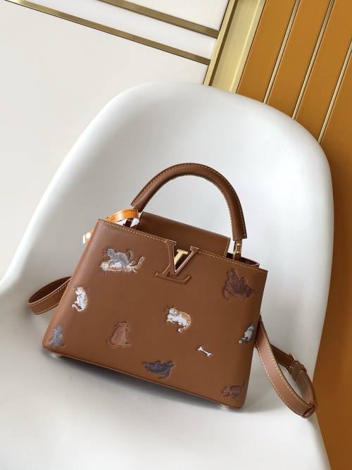 Louis Vuitton Capucines BB Travels With Brown Leather Satchel Bag 16 Louis Vuitton Capucines BB Travels With Brown Leather Satchel Bag