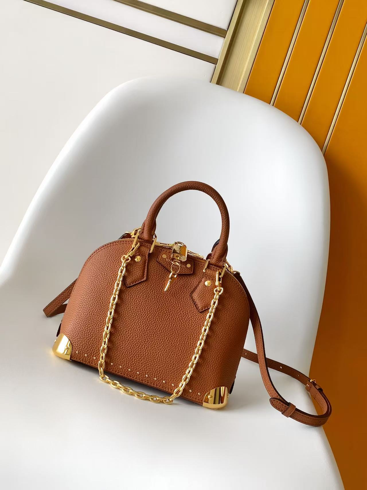 LOUIS VUITTON Tan Alma Trunk BB