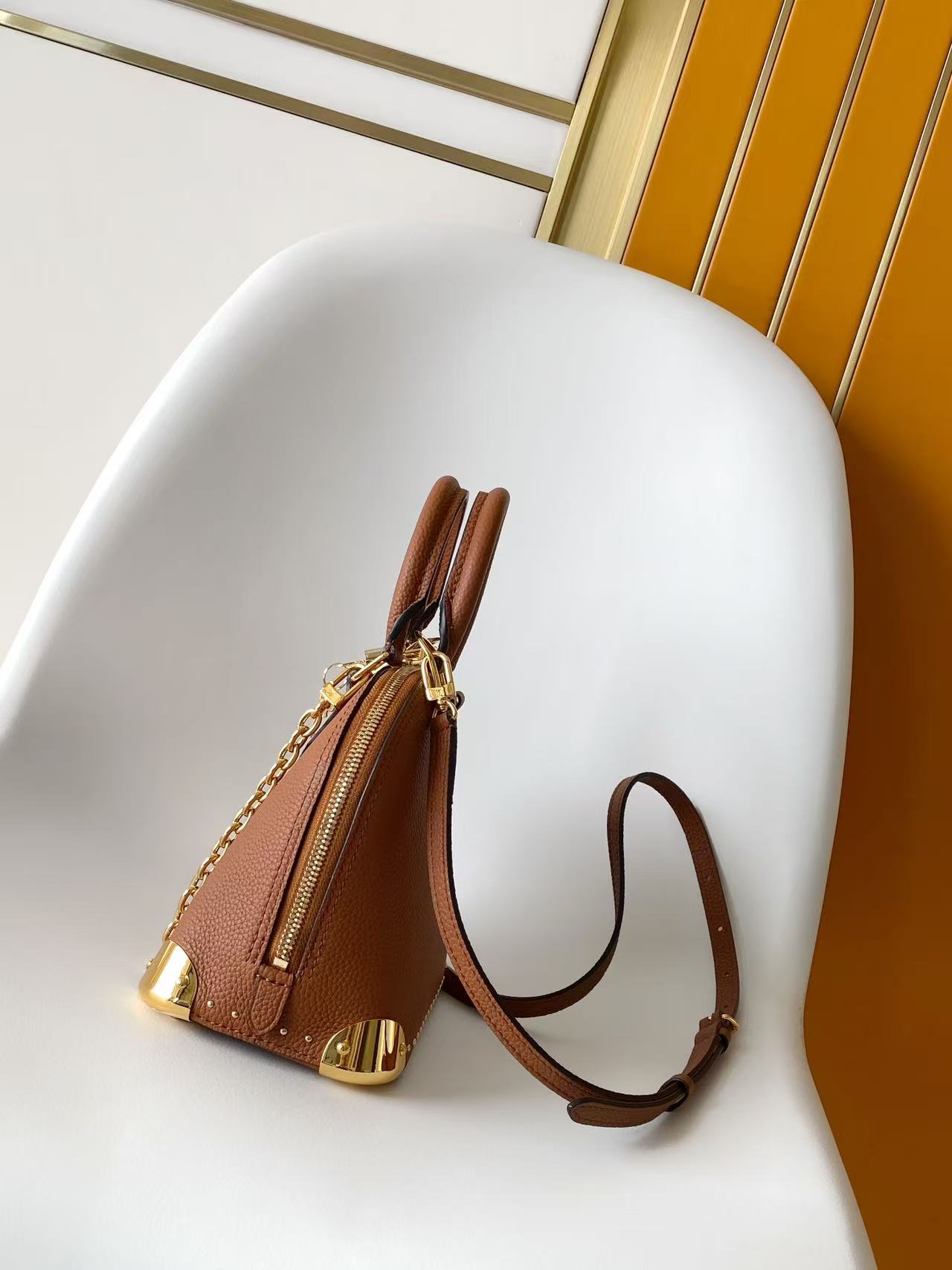 LOUIS VUITTON Tan Alma Trunk BB
