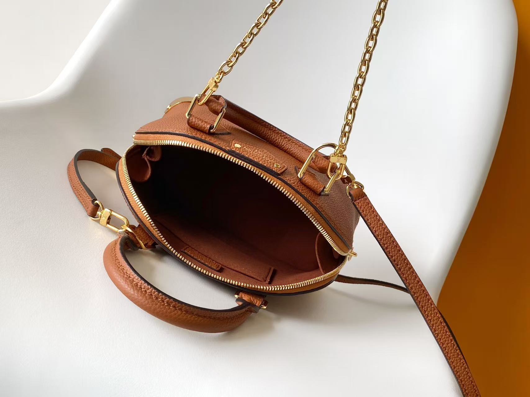 LOUIS VUITTON Tan Alma Trunk BB