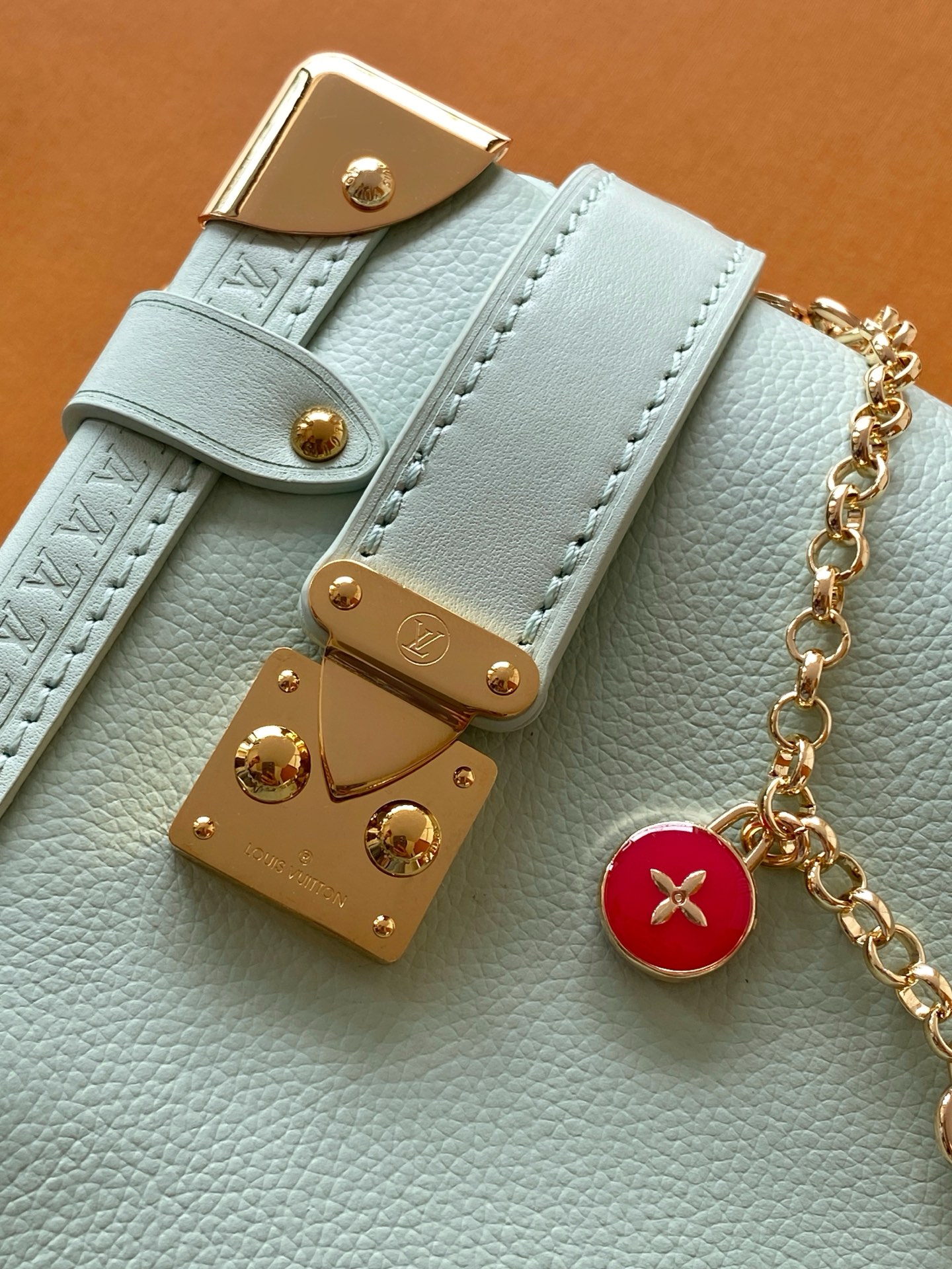 Louis Vuitton M27438米白 M28333红色 M27449浅绿 动态163 本款 Side Trunk 小号手袋出自 LV Confetti 系列