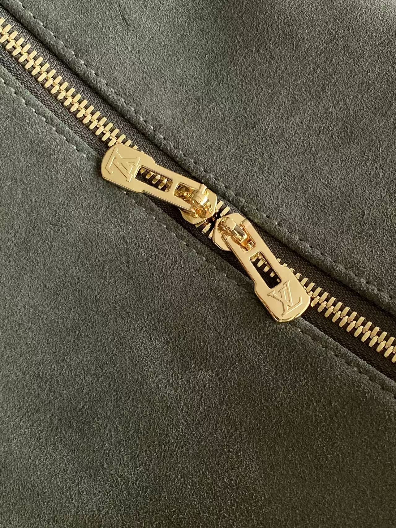 Louis Vuitton Green Monogram-Trim Hobo Bag