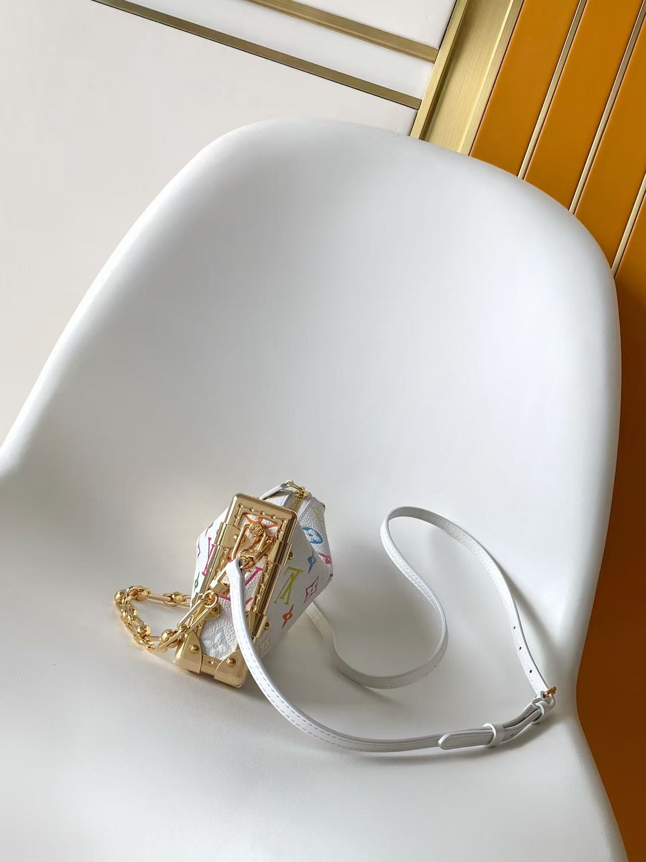 LV Soft trunk-inspired handbag with chain strap