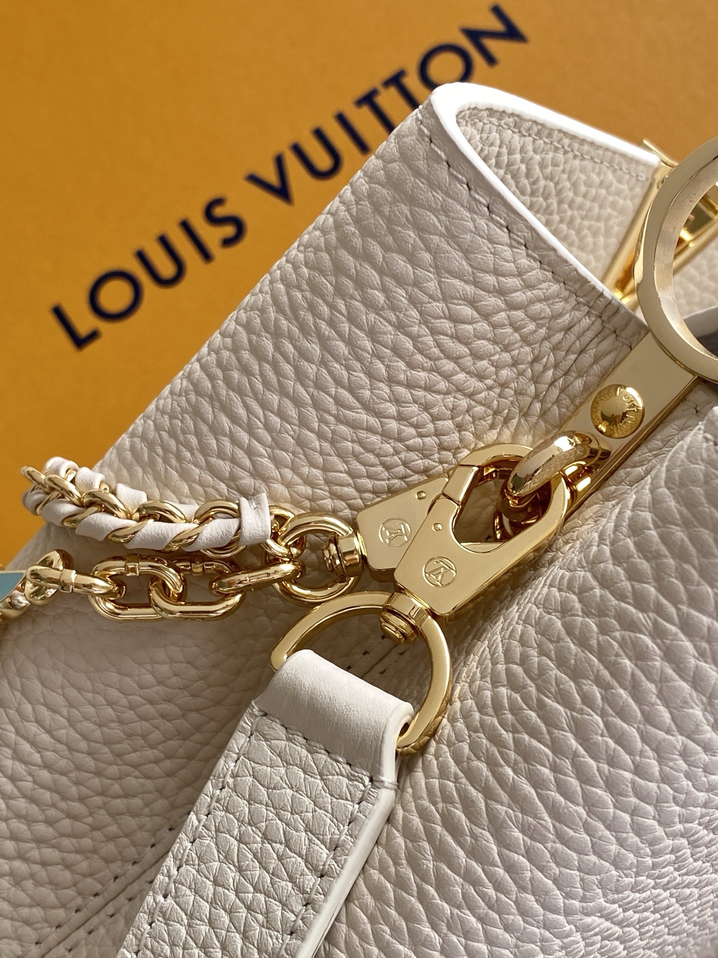 lv Capucines Mini Taurillon grained leather bag