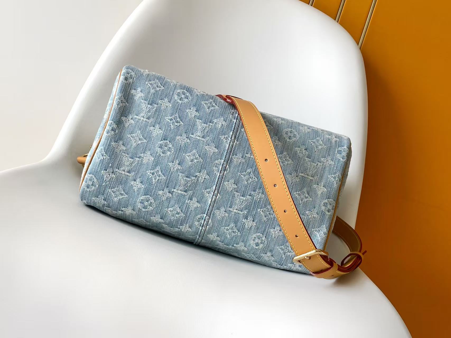 LOUIS VUITTON Blue Speedy Bandouliere Thirty