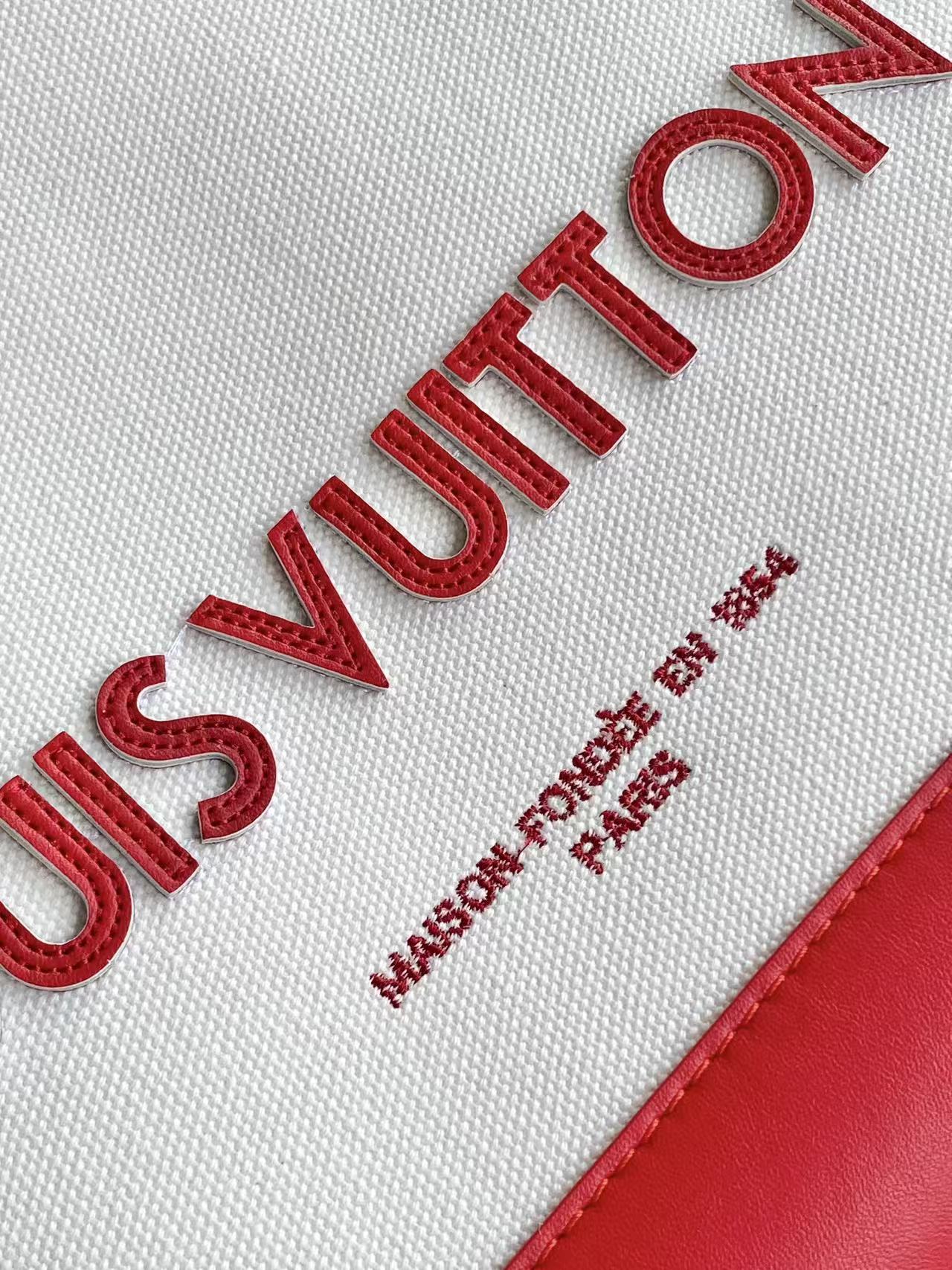 louis vuitton red mini shopper tote bag