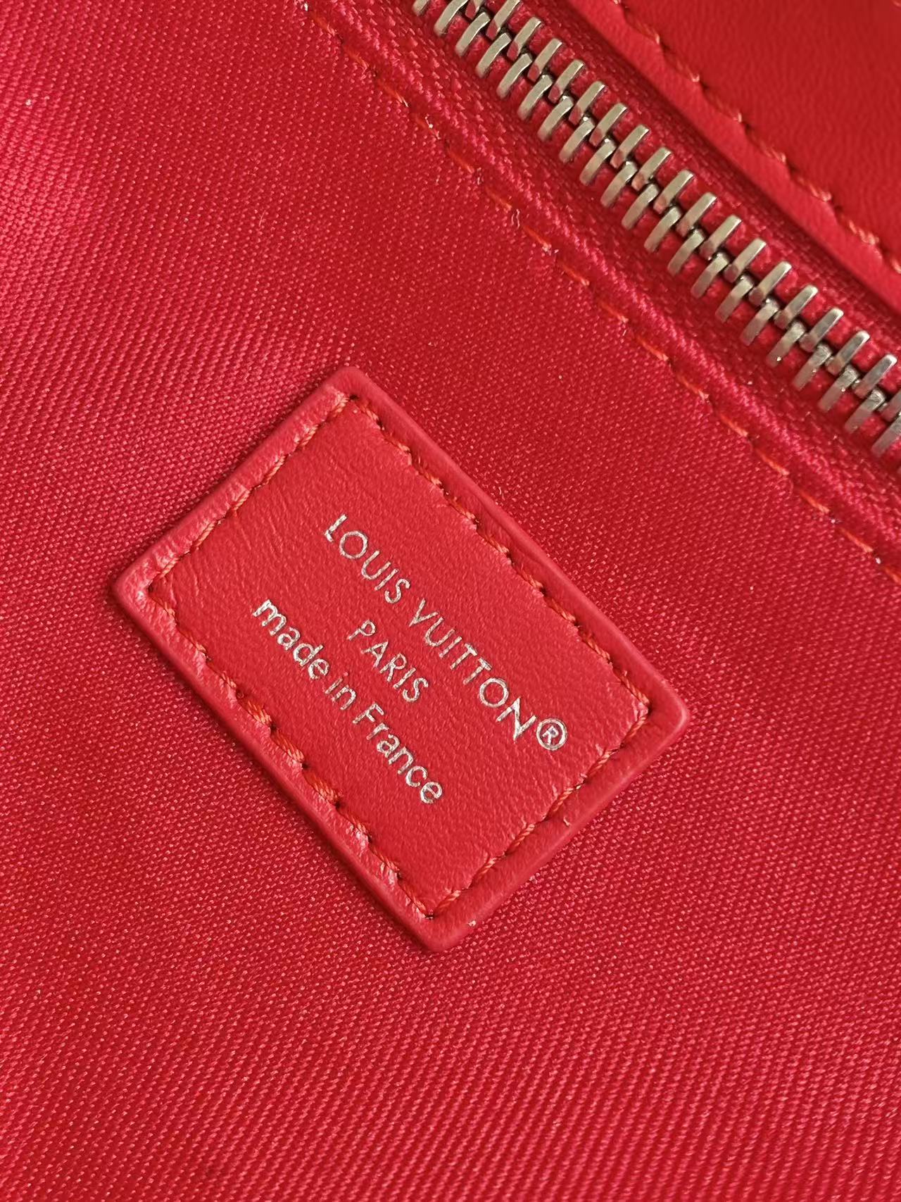louis vuitton red mini shopper tote bag