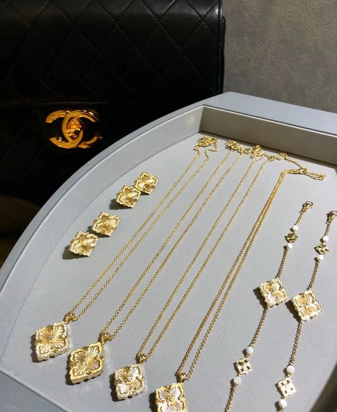 Buccellati V金材质 精工布契拉提蓝珐琅手链