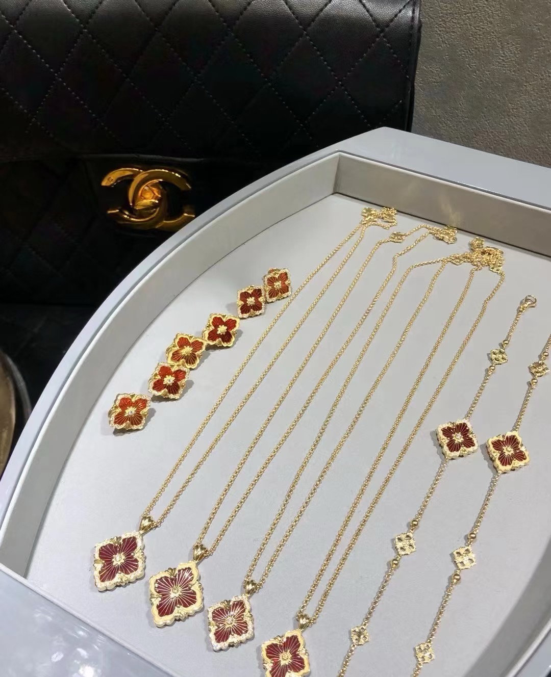 Buccellati V金材质 精工布契拉提蓝珐琅手链