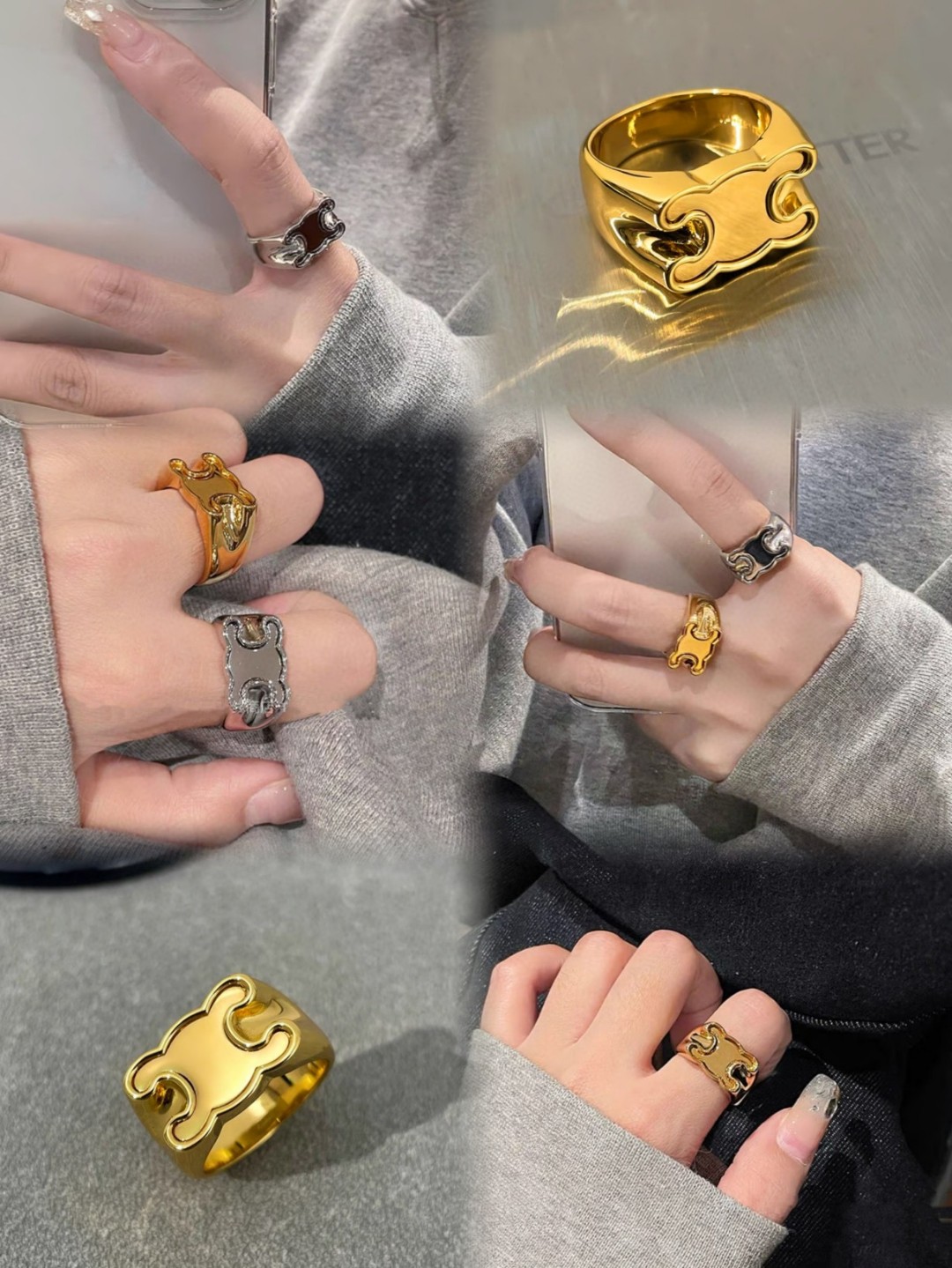 New Celine Initial ‘C’ Ring: Oversized Sculptural Letter in Polished Metal 10 a1705655504706 0270
