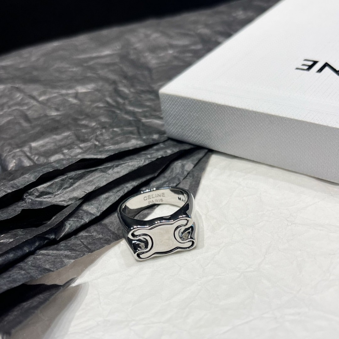 New Celine Initial ‘C’ Ring: Oversized Sculptural Letter in Polished Metal 14 a1705655504710 6506