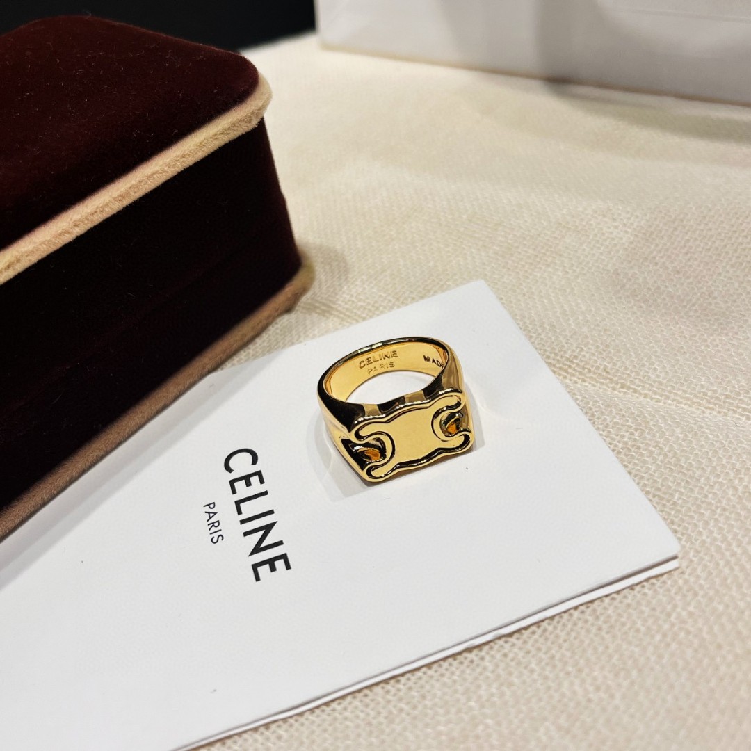 New Celine Initial ‘C’ Ring: Oversized Sculptural Letter in Polished Metal 12 a1705655504711 2371