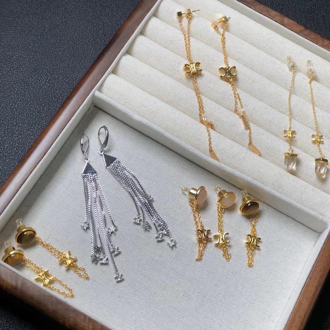 Celine Pack of 3 Hair Ties: Assorted Widths in Neutral Tones with Logo Tab 15 a1727341118070 5378