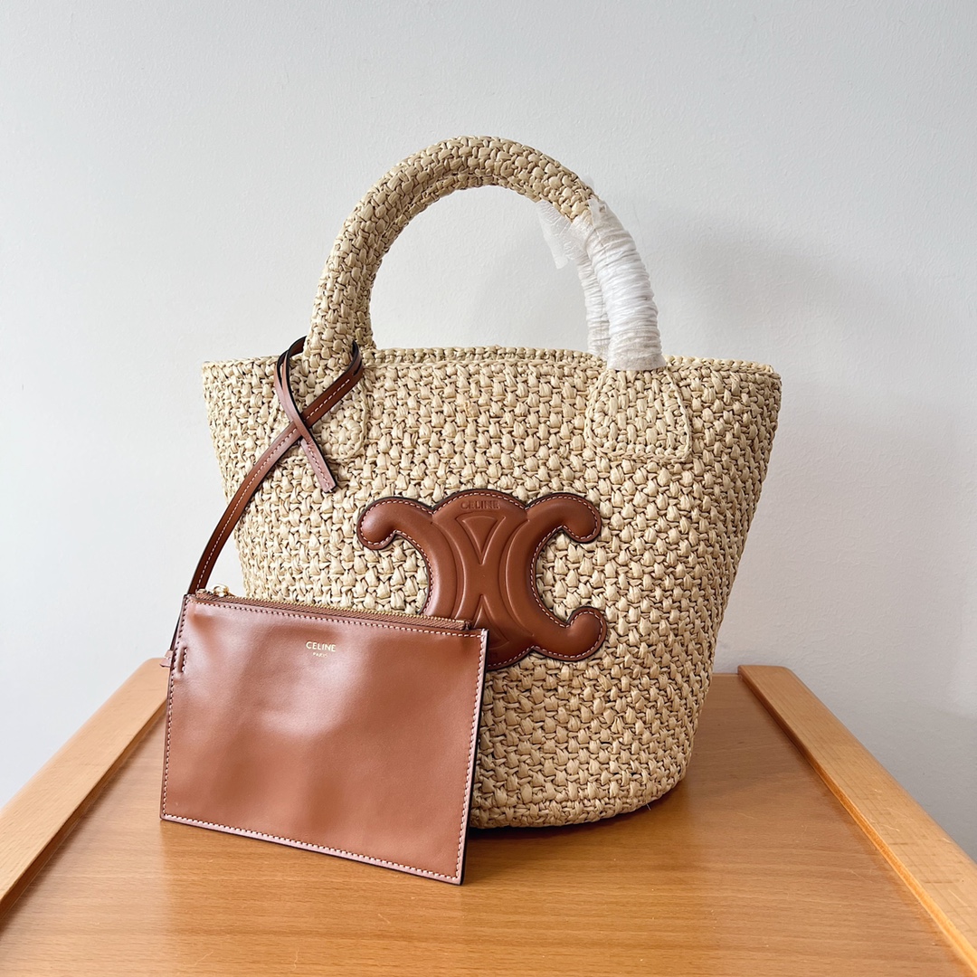 What’s best
 Celine Handbags Bucket Bags Weave Cowhide Straw Woven Summer Collection Triomphe
