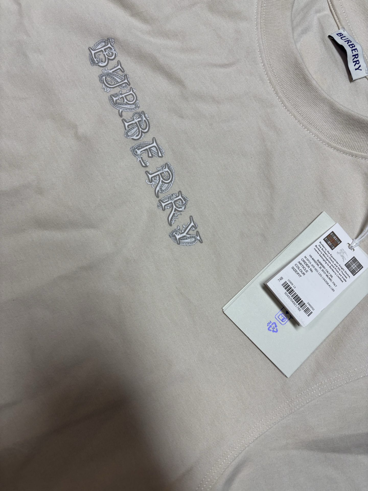 Burberry Men's Beige Cotton T-Shirt with Paisley Logo - Classic Fit 7 i1740811288519 6745 0 5