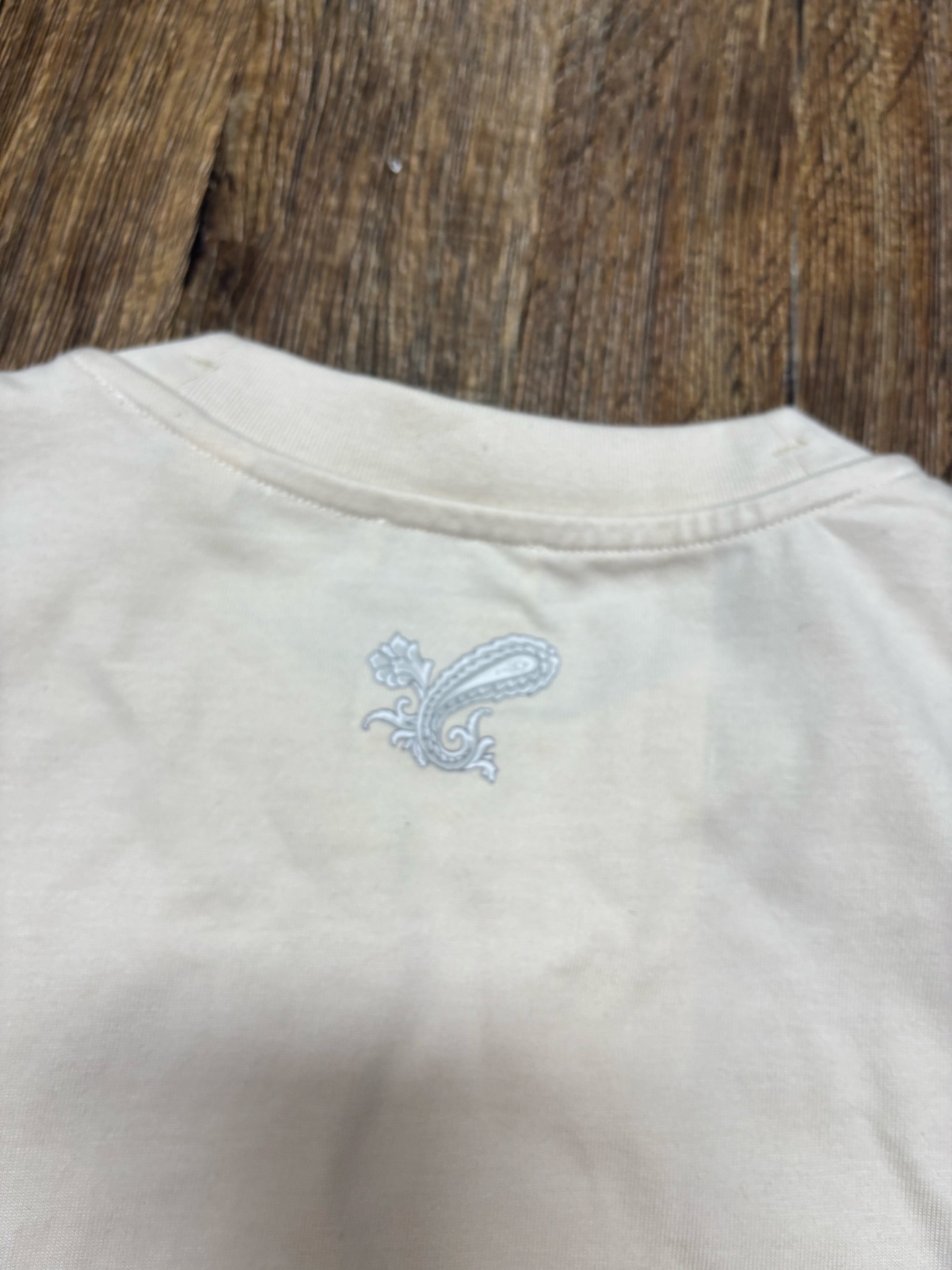 Burberry Men's Beige Cotton T-Shirt with Paisley Logo - Classic Fit 6 i1740811288576 5168 0 4