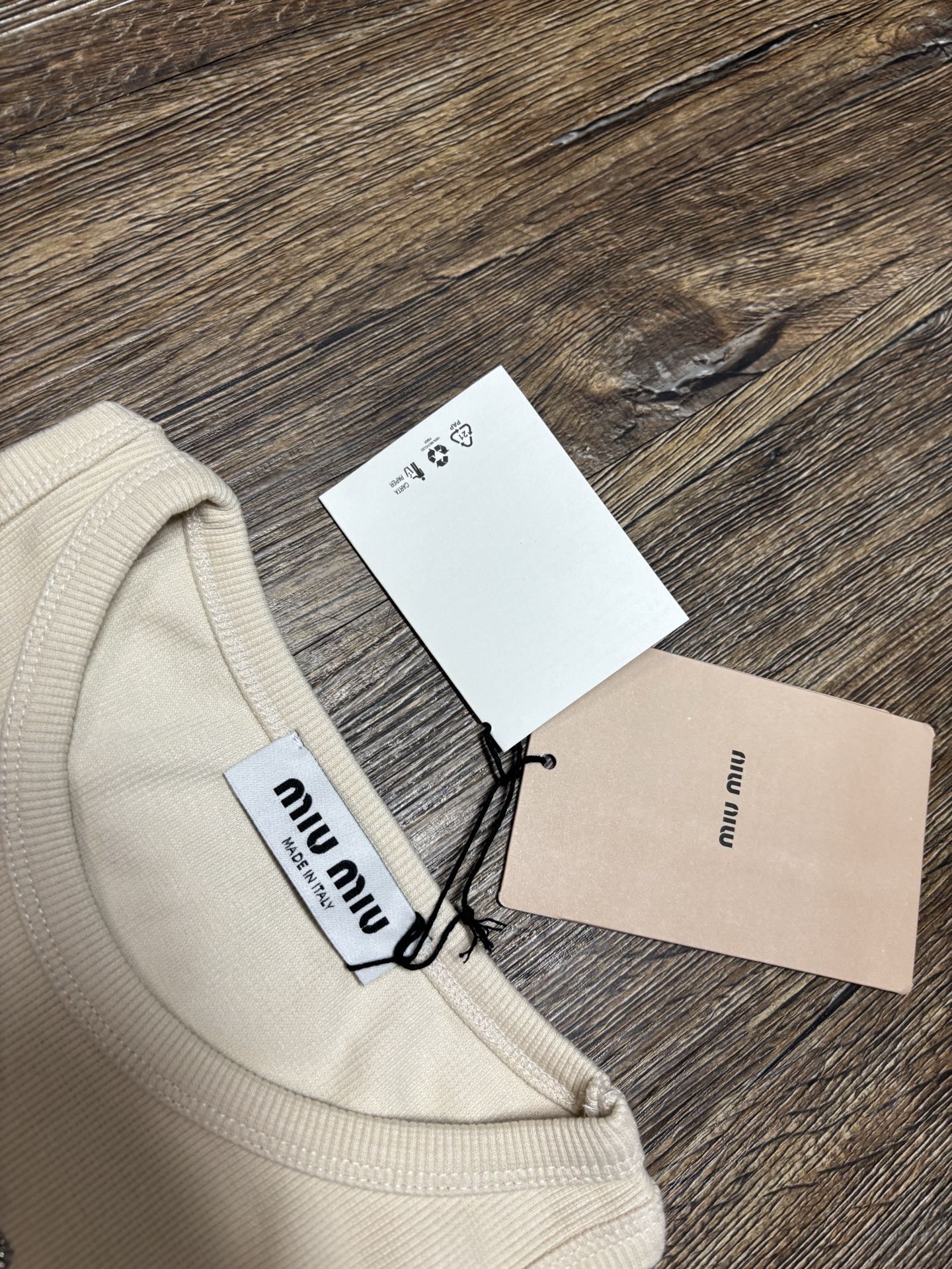 Miu Miu Beige Tank Top with Crystal Logo - Women's Sleeveless Shirt 7 i1744444133280 1305 0 5