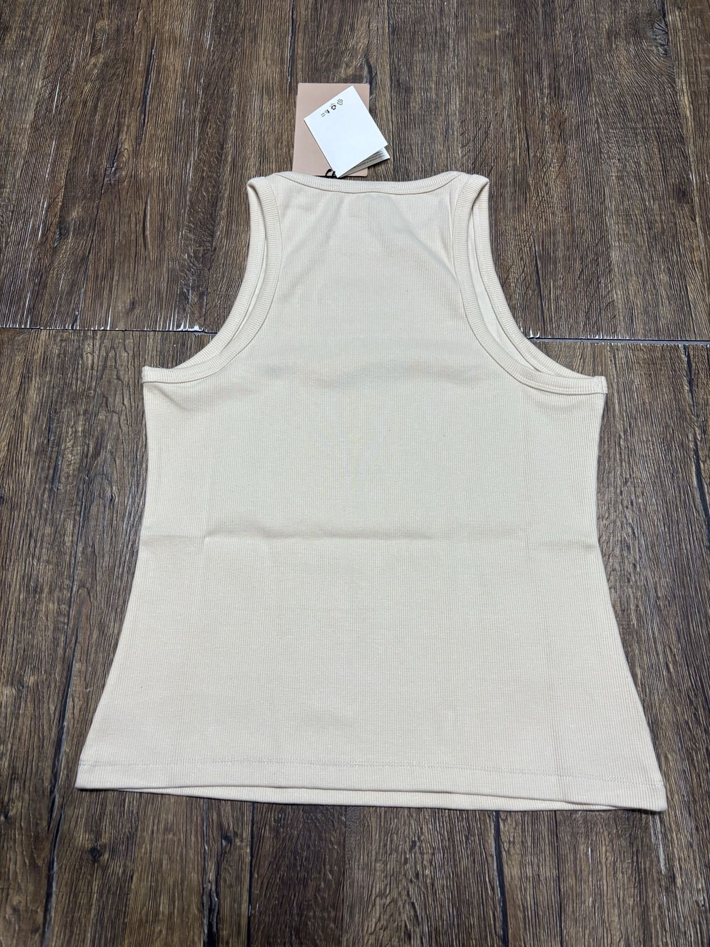 Miu Miu Beige Tank Top with Crystal Logo - Women's Sleeveless Shirt 4 i1744444133314 7483 0 2
