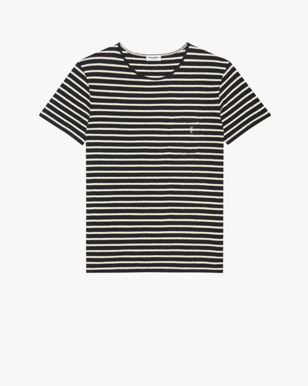 Yves Saint Laurent Women's Black and White Striped Monogram T-Shirt 2 i1746167539678 2170 0 0