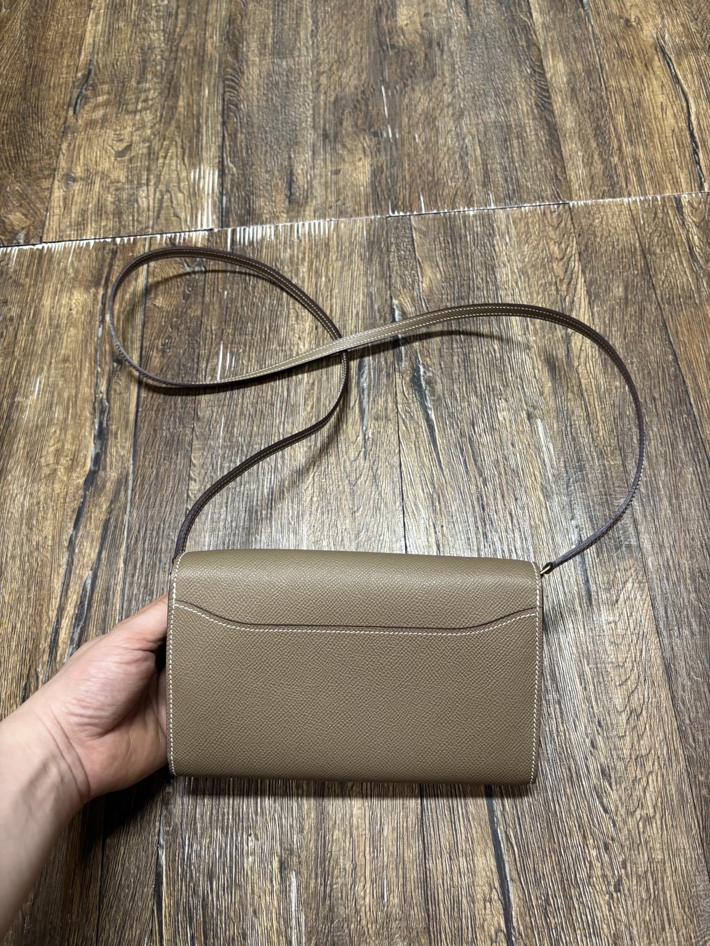Hermes Constance To Go Wallet in Taupe Leather with Gold Hardware, Crossbody Bag 3 i1746691651530 6638 0 1
