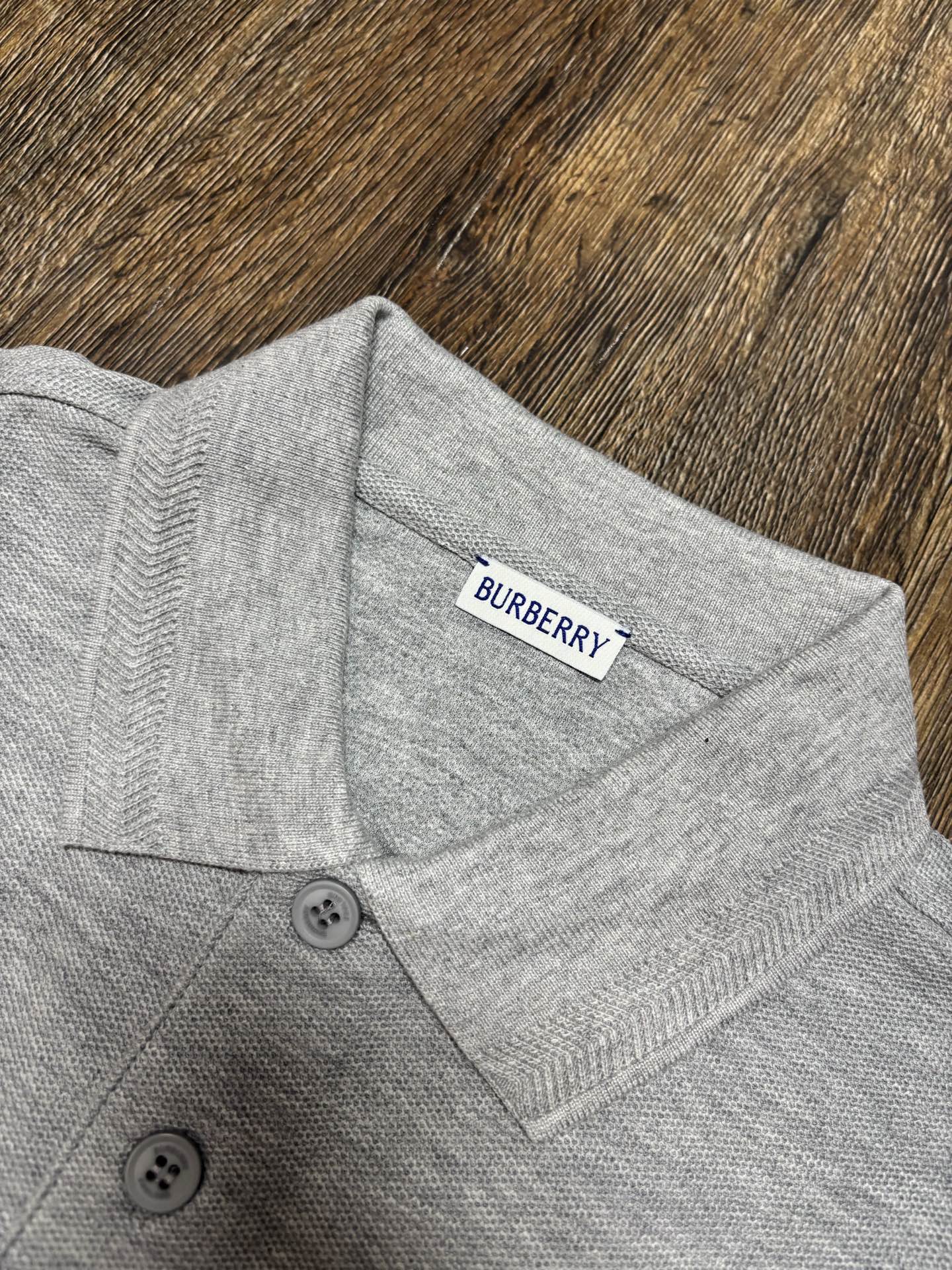 Burberry Men's Gray Polo Shirt with Embroidered Logo, Cotton Fabric 7 i1747125053555 3004 0 7
