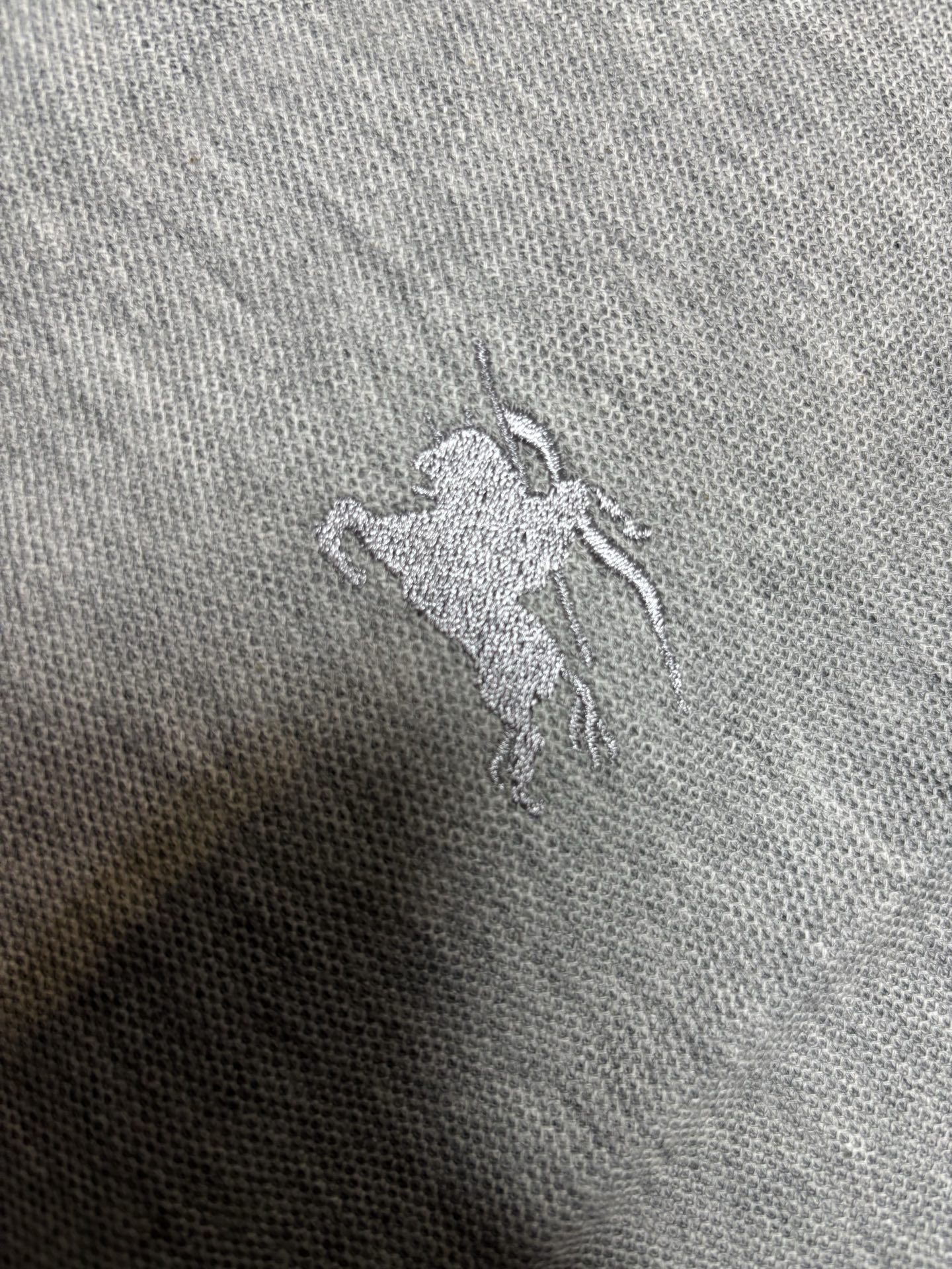 Burberry Men's Gray Polo Shirt with Embroidered Logo, Cotton Fabric 6 i1747125053555 7636 0 6