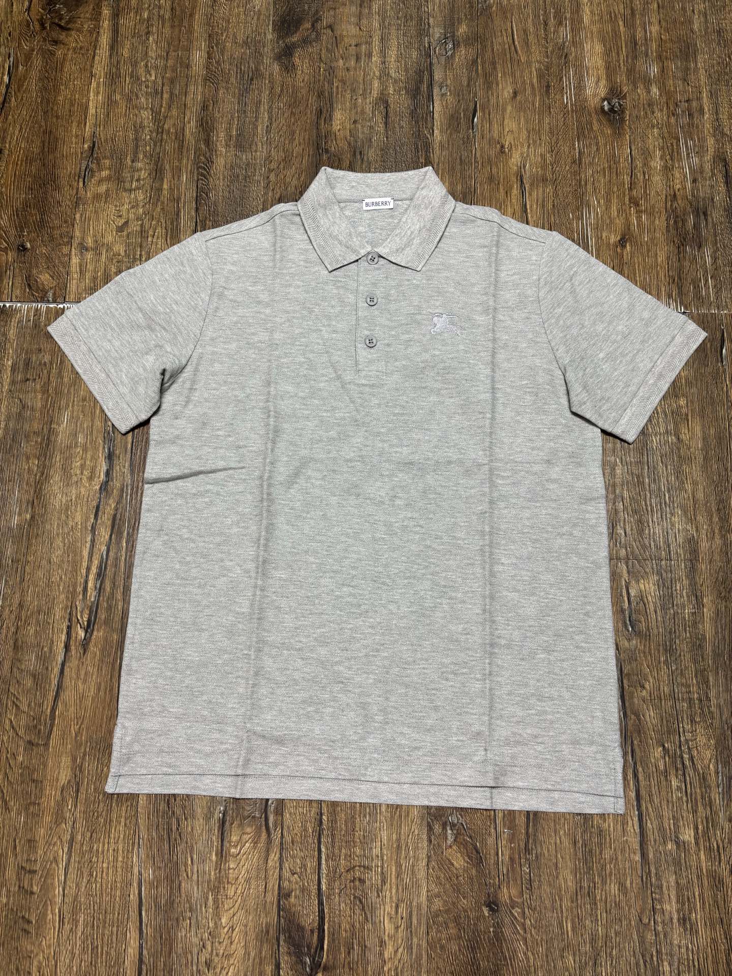 Burberry Men's Gray Polo Shirt with Embroidered Logo, Cotton Fabric 3 i1747125055416 324 0 3
