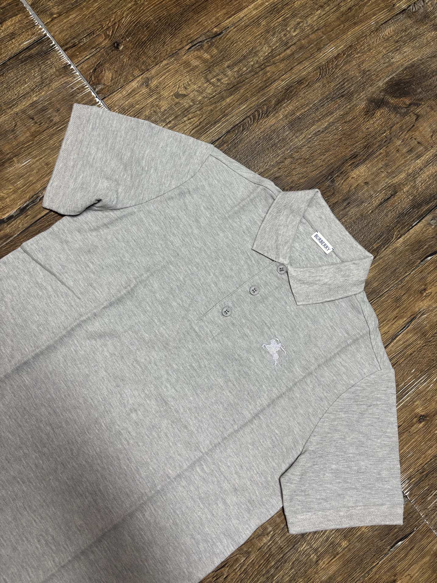 Burberry Men's Gray Polo Shirt with Embroidered Logo, Cotton Fabric 5 i1747125055512 7844 0 5