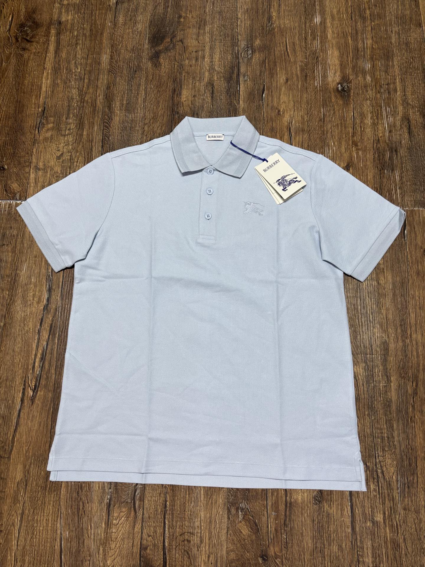 Burberry Men's Gray Polo Shirt with Embroidered Horse Logo, Short Sleeve 3 i1747125113432 7387 0 1