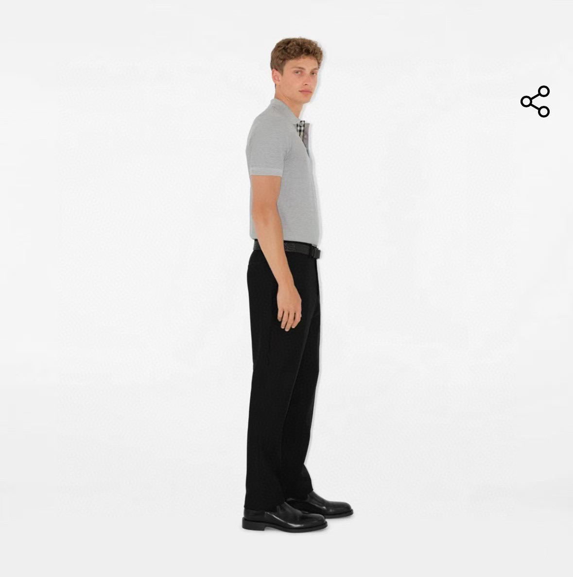 Burberry Men's Gray Polo Shirt with Embroidered Horse Logo, Short Sleeve 2 i1747125146414 7038 0 8