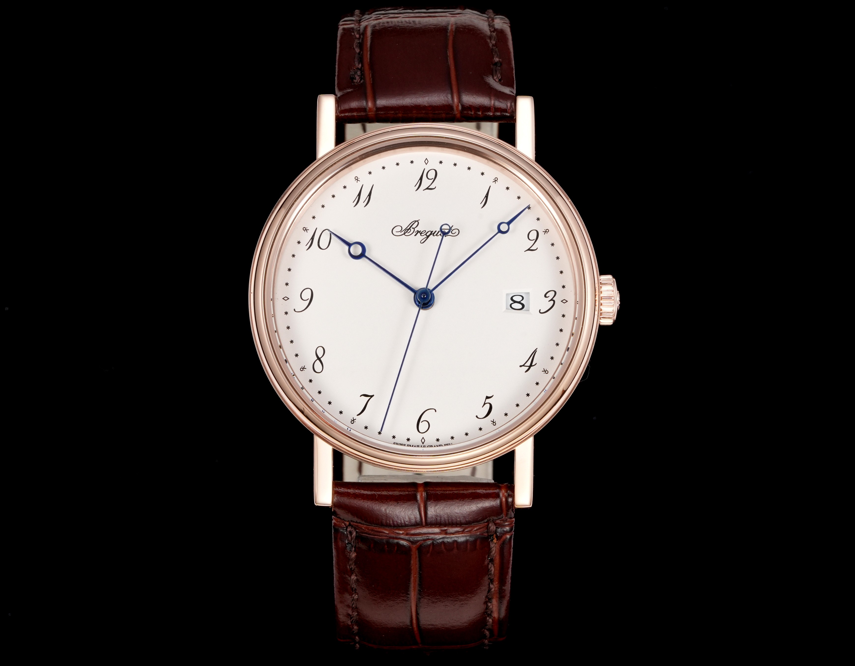 NO:764249,Platinum ZW launches new products. The literals are consistent with the official ones. It is not the 6-digit numbers on the market that cannot match the official website. Welcome to taste the new product launch conference [Ultra-thin premium product, extremely simple, clean and elegant] Breguet 5177BA ultra-thin classic watch makes its elegant debut.  1: [Case] The size of the watch is 38mm × 8.5mm (simultaneously authentic). The ultra-thin case adopts CNC carved coin outer line process, and the elegant lugs are comfortable and close to the hand. 2: The traditional cultural spirit of craftsmanship and excellence is used to sincerely restore the authentic style. 3: [Movement] adopts observatory-level Japanese movement. 4: [Strap] uses imported American cowhide, which is soft and breathable to wear.  5:〖Pointer〗The pointer continues the burnt steel blue process, the grade is improved again, and the cost is doubled. 6: [Literal] The porcelain surface is fired at low temperature using a large open fire, which will never change color. Craftsmanship and focus on quality!  Welcome to reprint!  ,,breguet,cowhide19860909白 金 ZW推出新品,字面都与官方一致,不是市面6字位数字对不上官网的,欢迎品鉴 新品发布会【超薄臻品 极致简约 干净素雅】宝玑5177BA超薄经典 腕表优雅登场 1:〖表壳〗腕表尺寸38mm×8.5mm（同步正品）超薄的表壳采用CNC精雕硬币外边线条流程,优雅的表耳舒适贴手 2:惯例精益求精的匠心文化精神,诚心诚意还原正品风貌 3:〖机芯〗采用天文台级别的日本机芯 4:〖表带〗采用进口美洲牛皮,质地柔软,佩戴透气 5:〖指针〗指针延续烧钢蓝工艺,品级再次提高,成本倍增 6:【字面】采用大明火低温烧制的瓷面,永久不变色. 匠心精神 专注品质！欢迎转载！,,breguet,cowhide,Watch