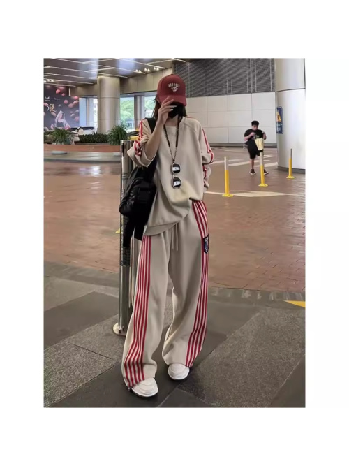 Striped Cotton-Blend Tracksuit Set, Casual Loungewear, Available in Multiple Colors 1 Striped Cotton-Blend Tracksuit Set, Casual Loungewear, Available in Multiple Colors