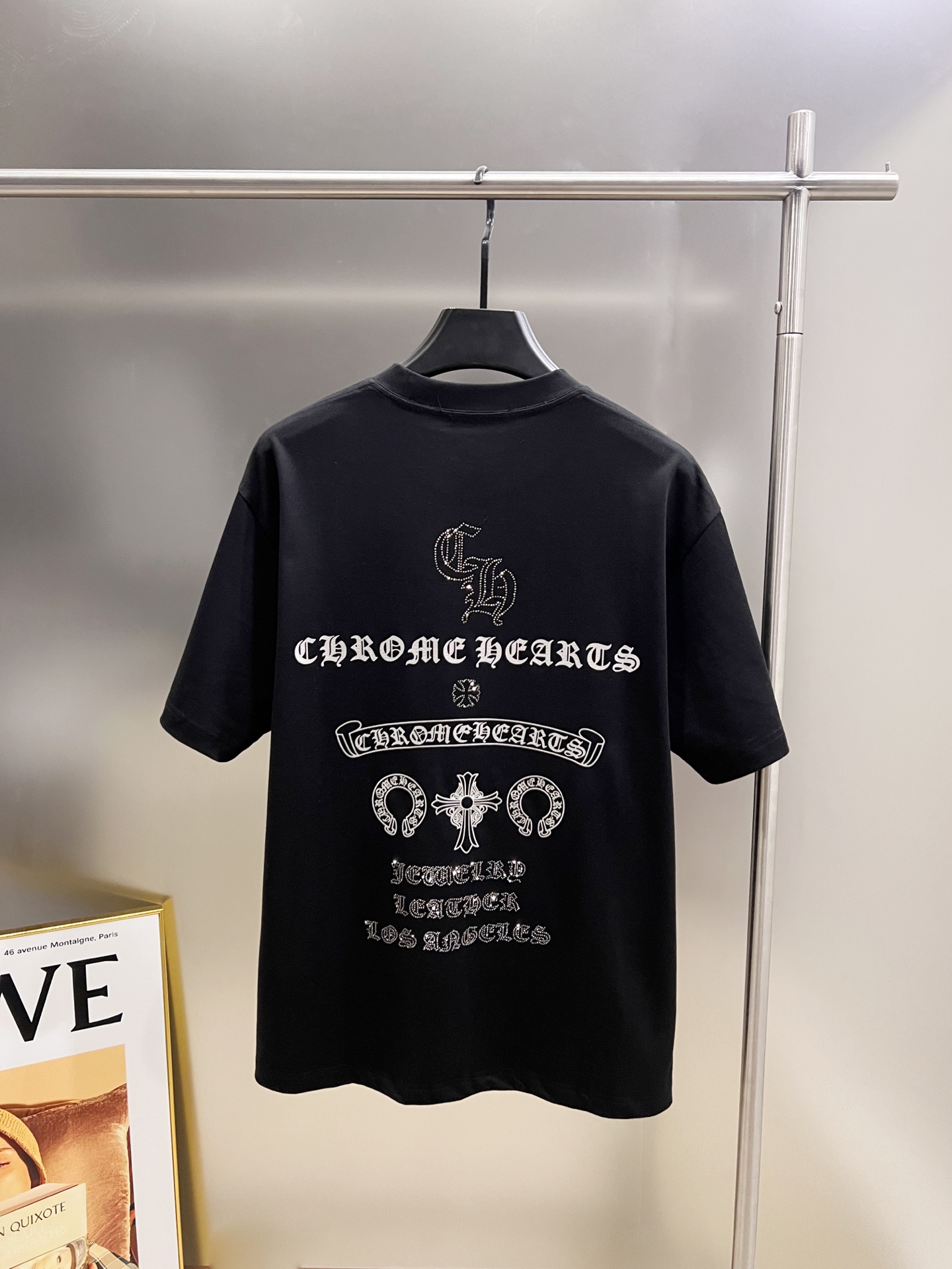 Chrome Hearts Rhinestone Horseshoe Graphic T-Shirt, Unisex Loose Fit