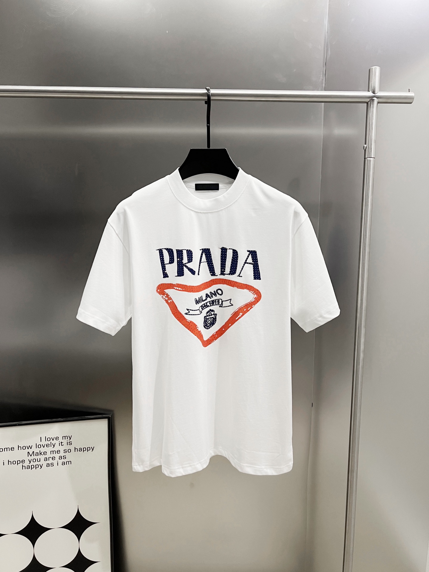 Prada Milano Logo Graphic Print Short Sleeve T-Shirt - Unisex Design