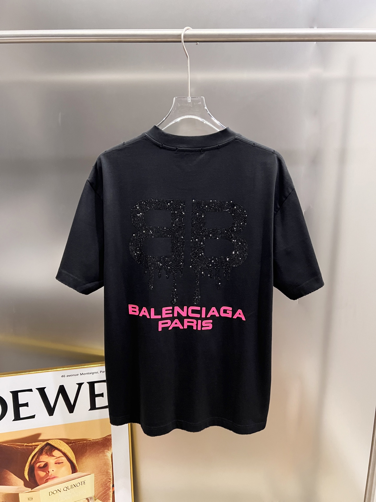 P90 BAL Balenciaga 2026 nuevo estilo primavera y verano, manga corta lavada deshilachada, manga corta con cuello redond…