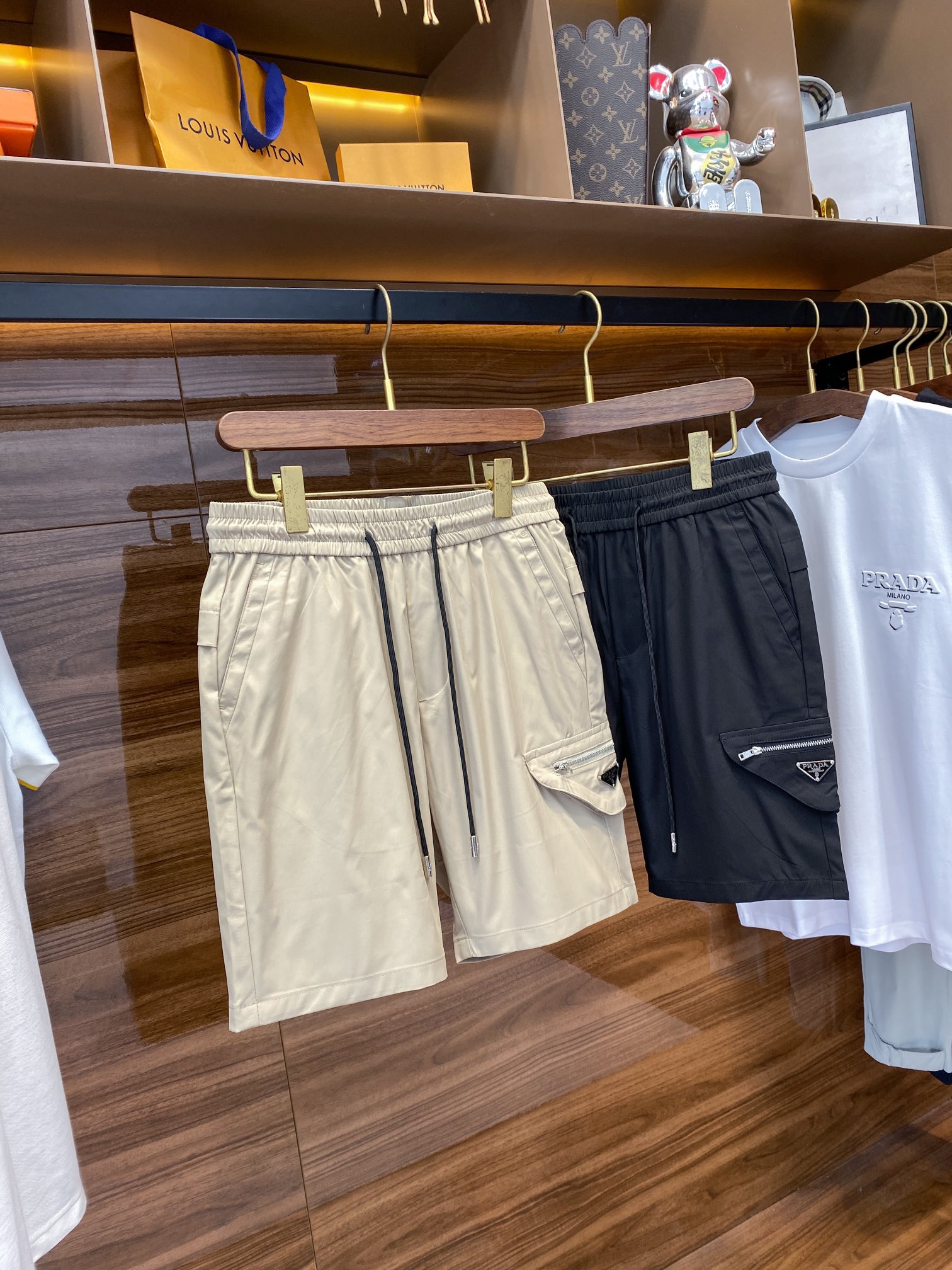 Men's Twill Cotton Drawstring Shorts with Zipper Pockets - Casual & Stylish 3 i1715239009 318 3