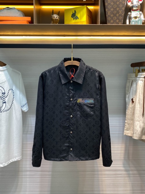 Louis Vuitton Monogram Jacquard Shirt - Button-Down Jacket with Rhinestone Logo