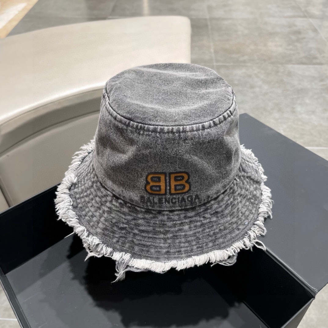 Burberry, nuevo estilo de primavera 2023, nuevo clásico de la web oficial, sombrero de pescador de tela vaquera, gran m…