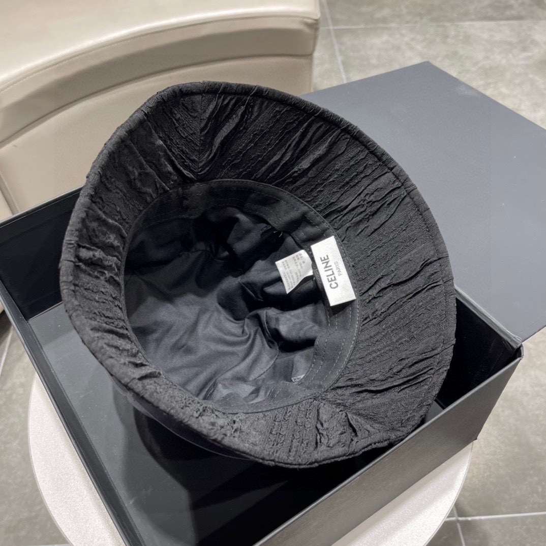 CELINE nuevo modelo de primavera temprana 2023, sombrero de playa para protección solar, sombrero de pescador de lona c…